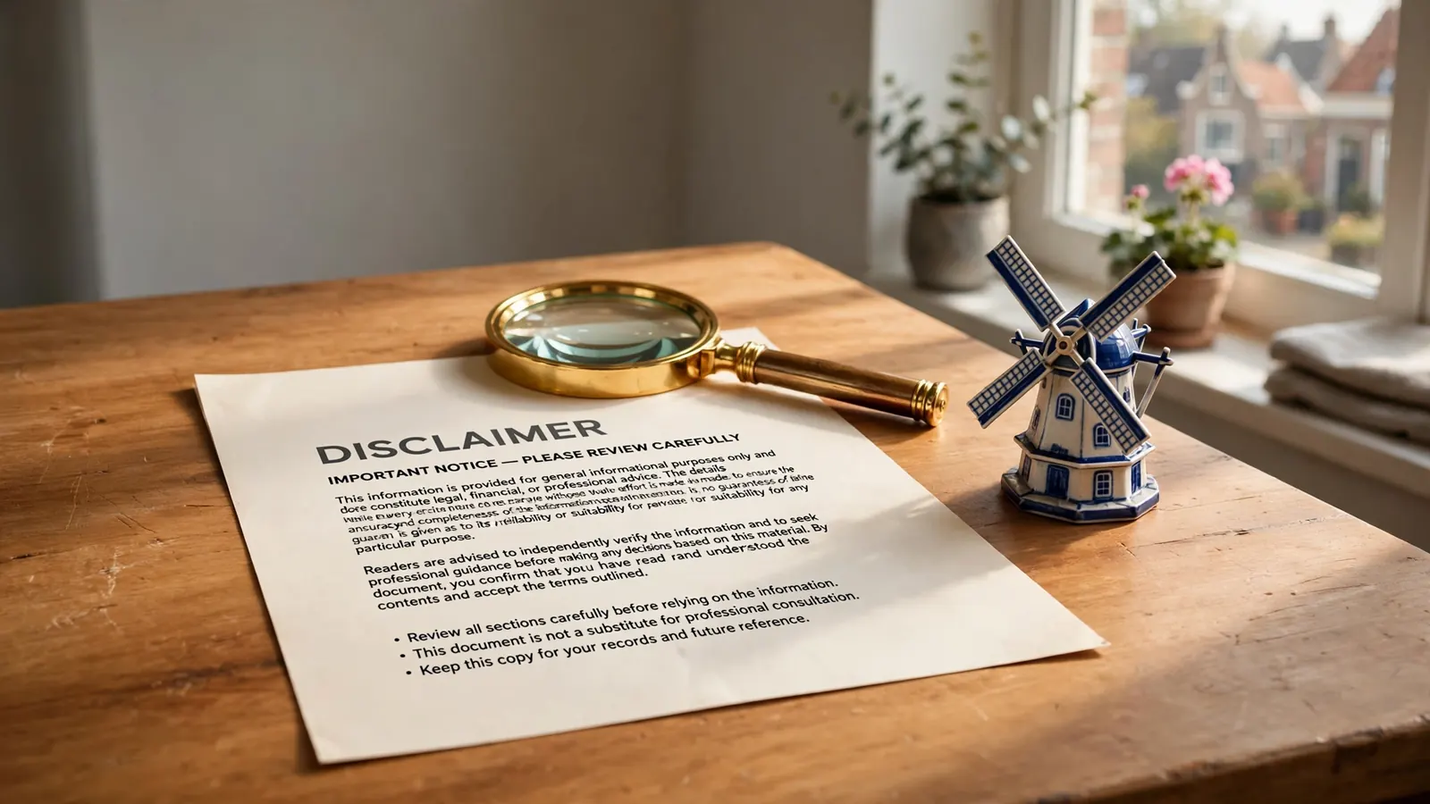 Disclaimer over online gokken en casino-informatie